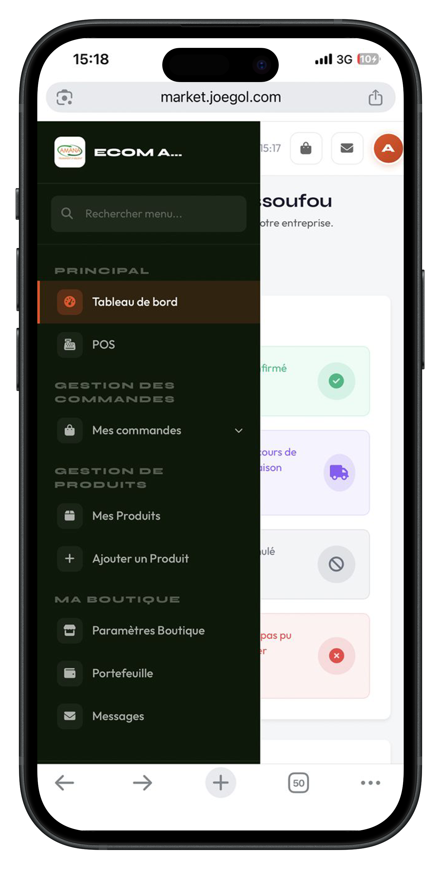 App Vendeur Joego